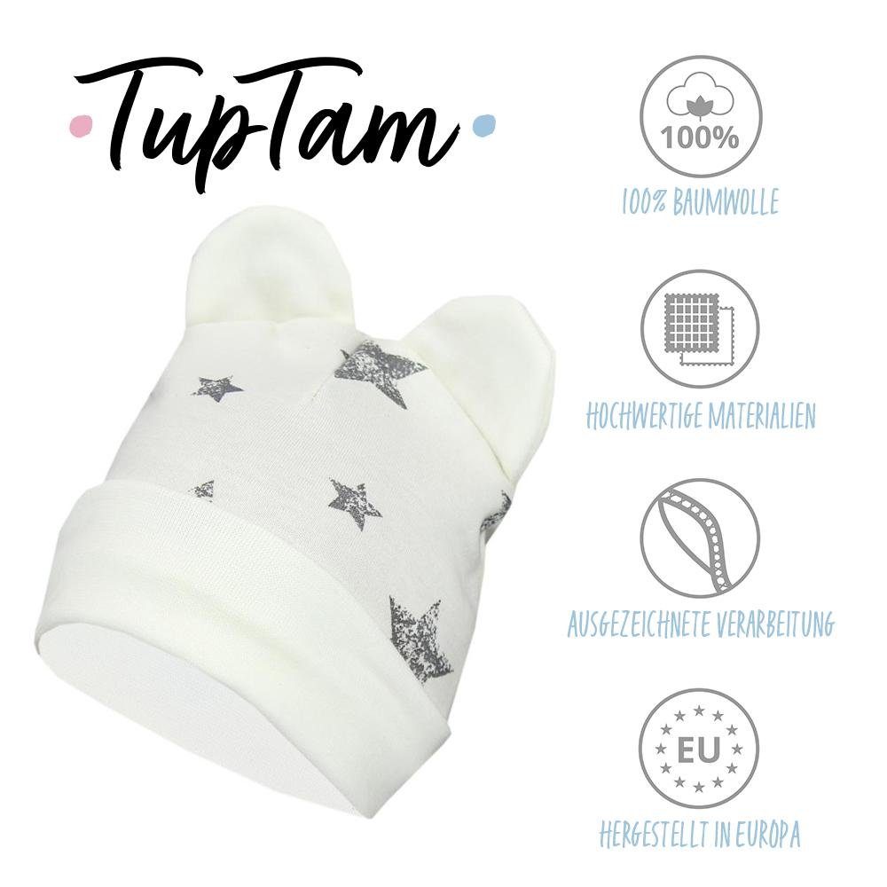 Sterne TupTam mit / Ohren Erstlingsmütze 2er Pack TupTam Baby Ecru Erstlingsmütze