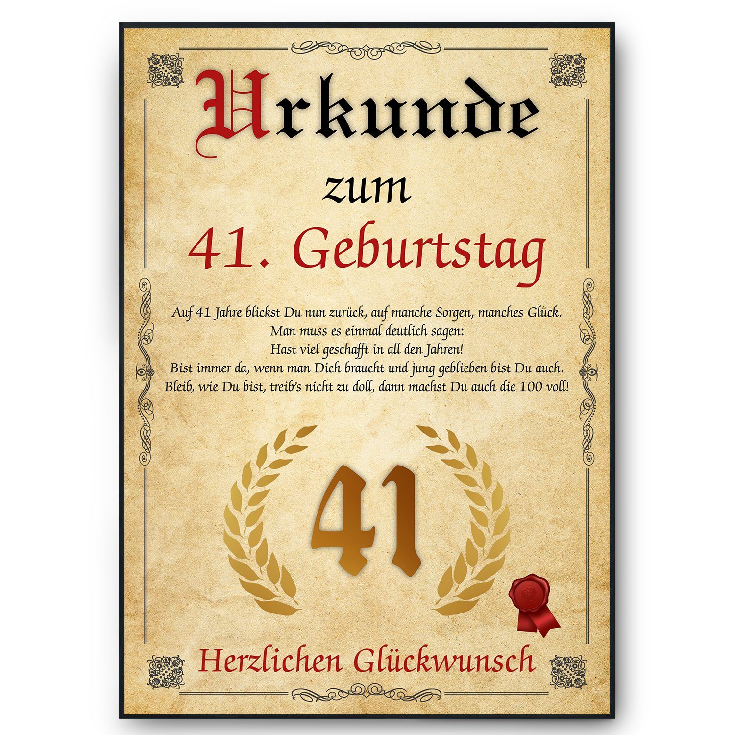 Tigerlino Poster Urkunde zum Geburtstag Mann Frau Geburtstagsgeschenk Gebur günstig online kaufen