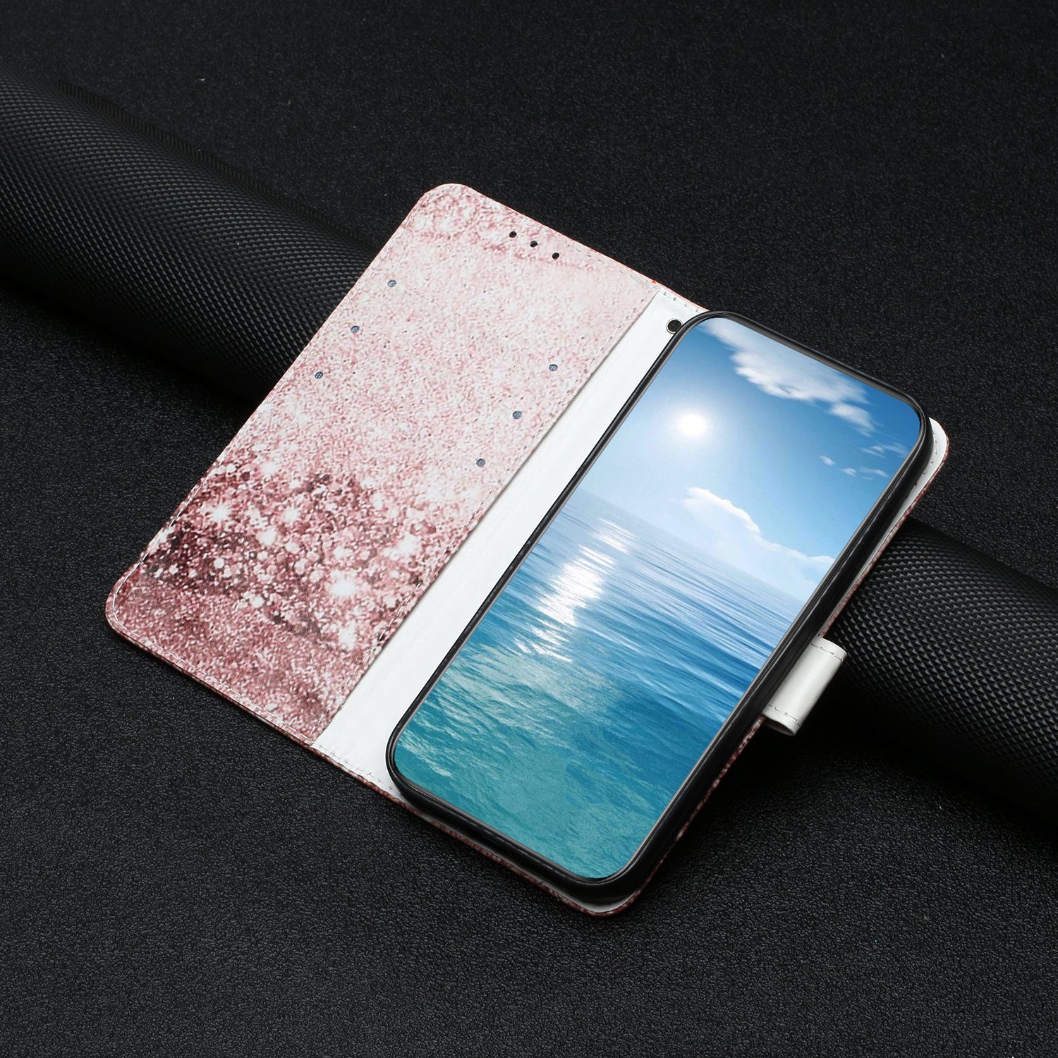 12 Xiaomi für aus 5G Kunstleder Wallet CLM-Tech (Rosegold, Standfunktion, Kartenfächer, Etui), Handytasche Flip Magnetverschluss Cover Hülle Case Pro Klapphülle Handyhülle Tasche