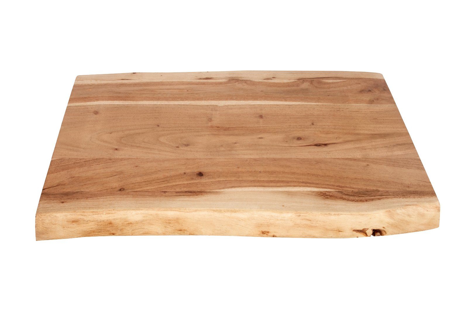 Junado® Tischplatte Curtis, Akazienholz, naturfarben, Baumkanten-Platte für Heimwerker