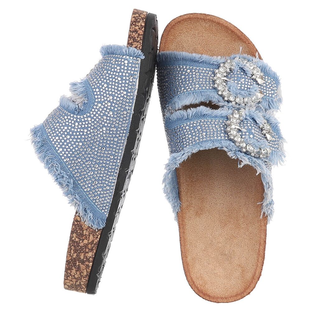 Ital-Design Modische Damen Sandalen mit Komfort und Dekoration Pantolette ( günstig online kaufen