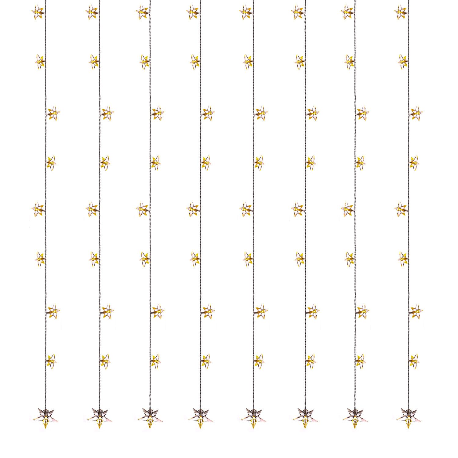 MARELIDA LED-Lichtervorhang LED Lichtervorhang Sterne 64 warmweiße LED 1,2mx1m Innen Weihnachten, 64-flammig