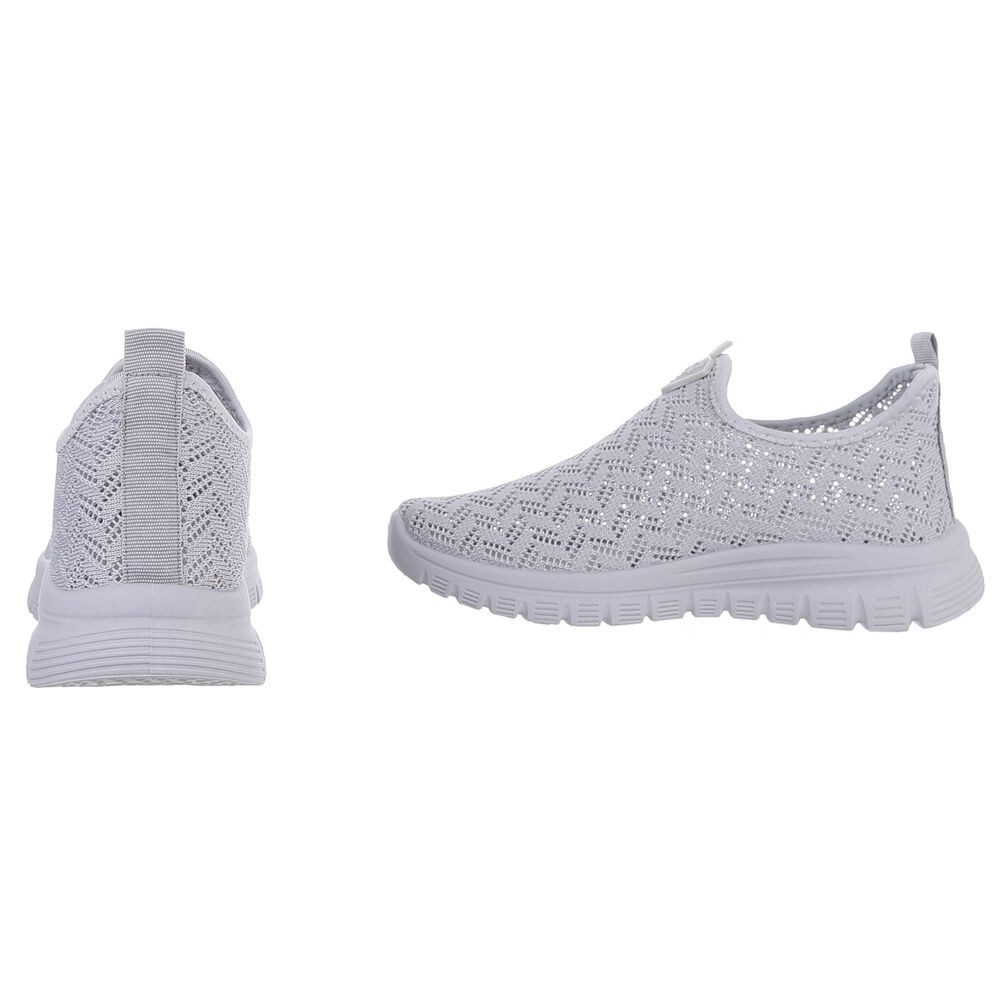 Ital-Design Sportlicher Damenschuh mit atmungsaktivem Obermaterial Slip-On Sneaker (88843494) Keilabsatz/Wedge Sneakers Low in Hellgrau