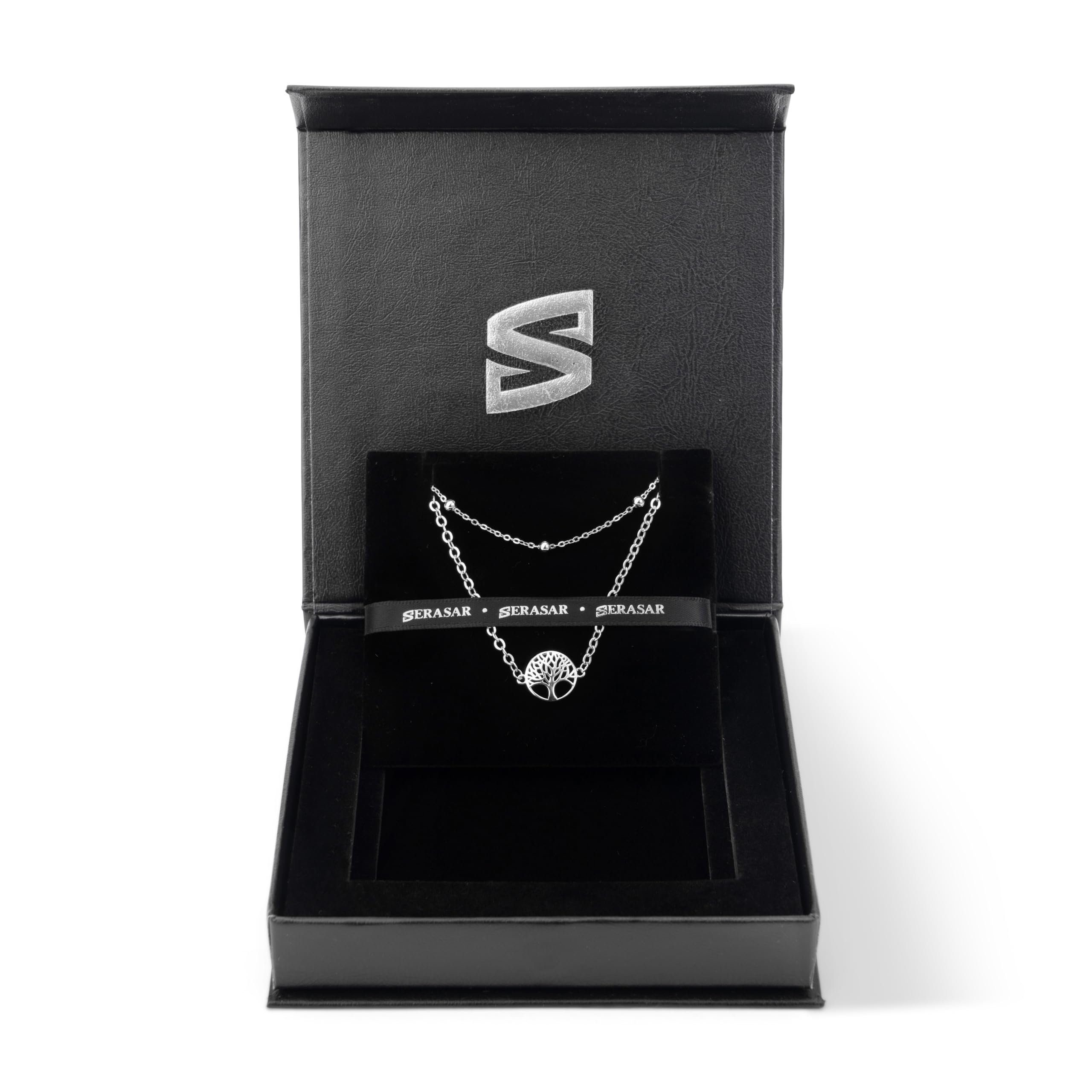 SERASAR Fußkette Fußkettchen aus Sterlingsilber [Life] (Classic, elegant, casual, 1-tlg), Women's Life Anklet in 925 Sterling Silver with 18k Gold Plating