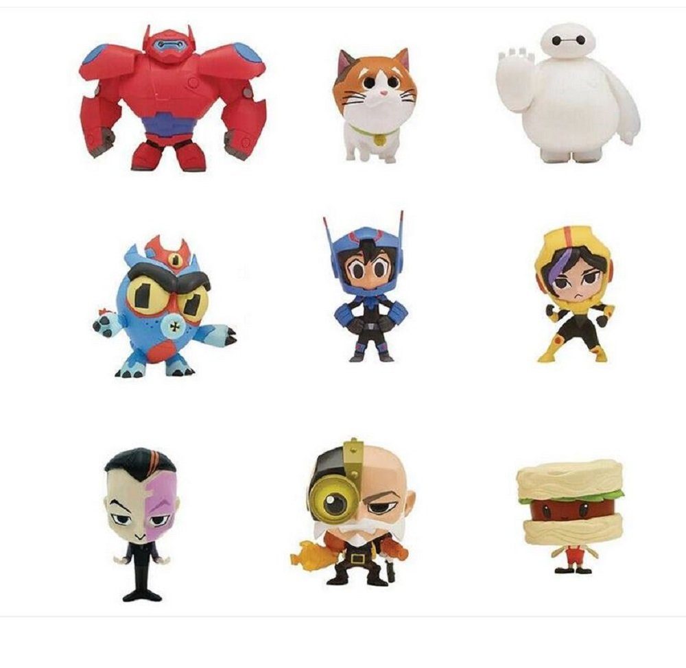 Bandai Actionfigur Big Hero 6 41230 Minifiguren ca. 4 cm bis 5 cm, (9-tlg), Sammel Figuren
