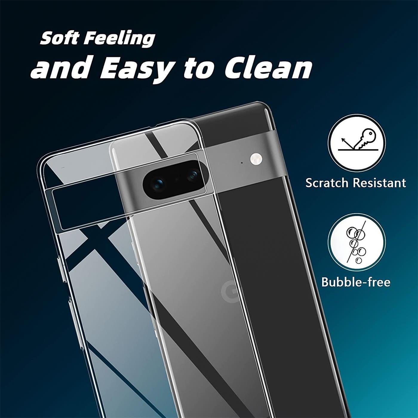 CoolGadget Handyhülle Transparent als 2in1 Schutz Cover Set für das Google Pixel 7a 6,1 Zoll, 2x 9H Glas Display Schutz Folie + 1x TPU Case Hülle für Pixel 7a – Bild 5 von 5