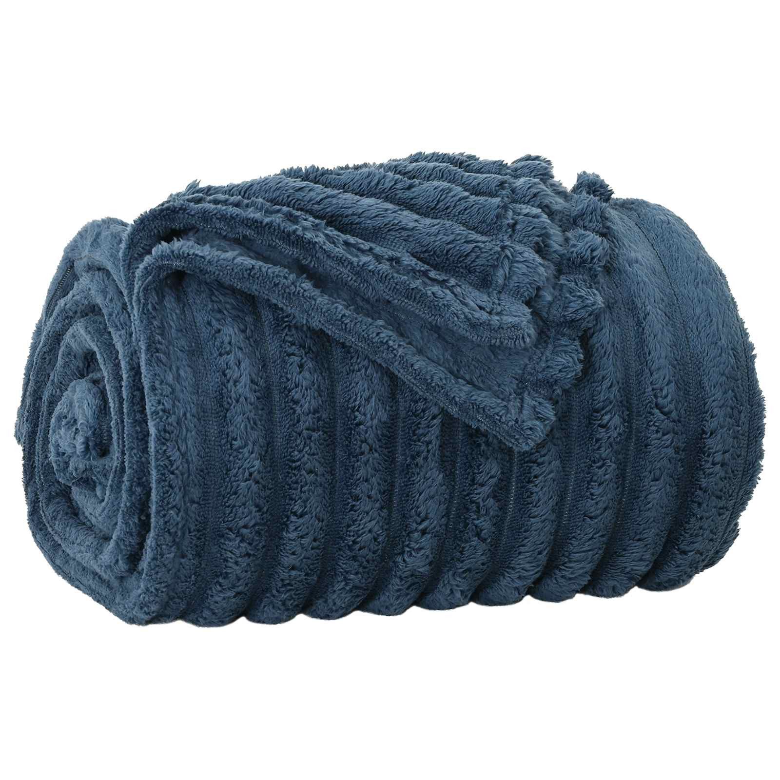 vidaXL Bettüberwurf Überwurfdecke Marineblau 200 x 150 cm Fleece