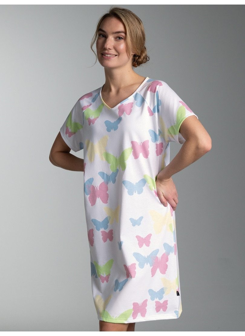 Trigema Nachthemd TRIGEMA Nachthemd mit Allover-Druck "Schmetterlinge" (1-tlg)
