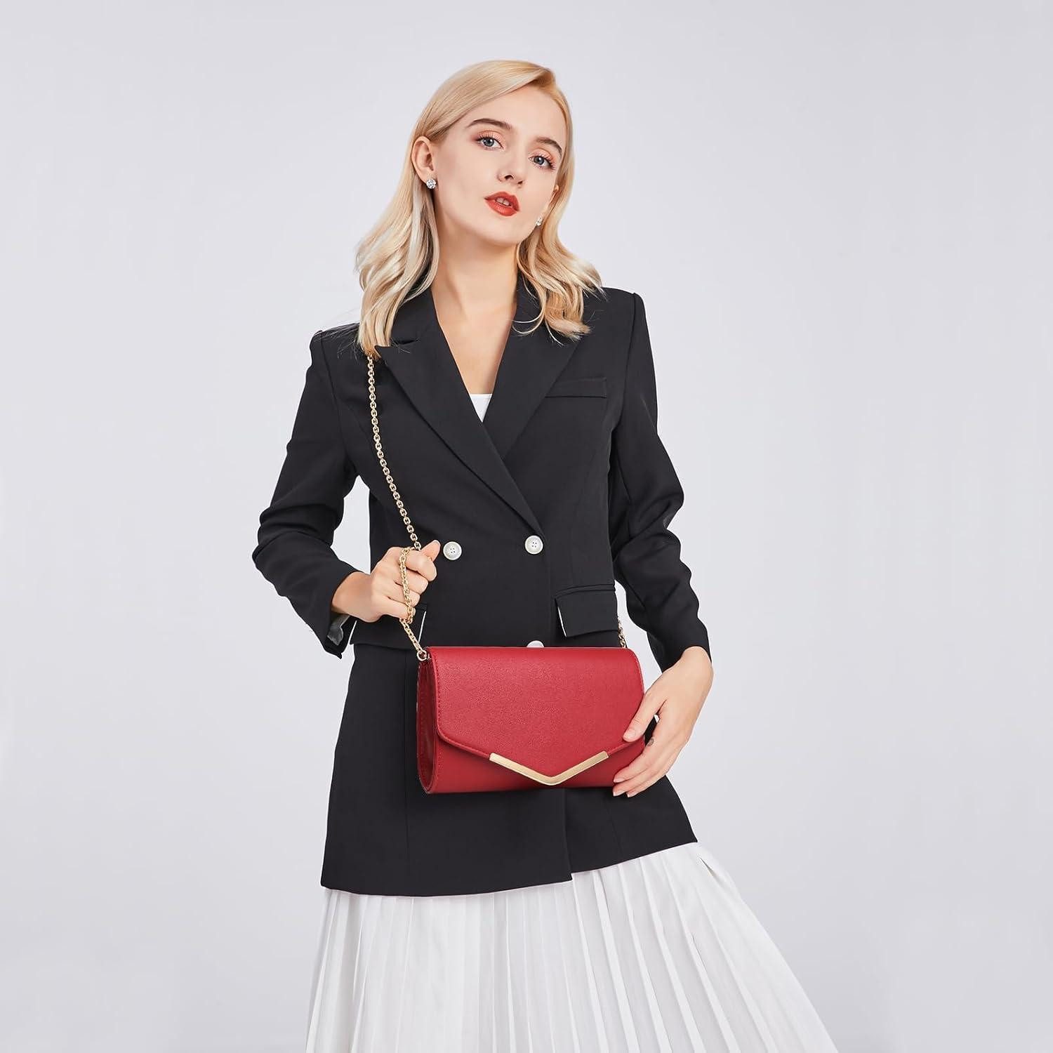 LuxusKollektion Clutch Damen Umschlag Clutch Elegant Abendtasche mit Kette für Hochzeit Party