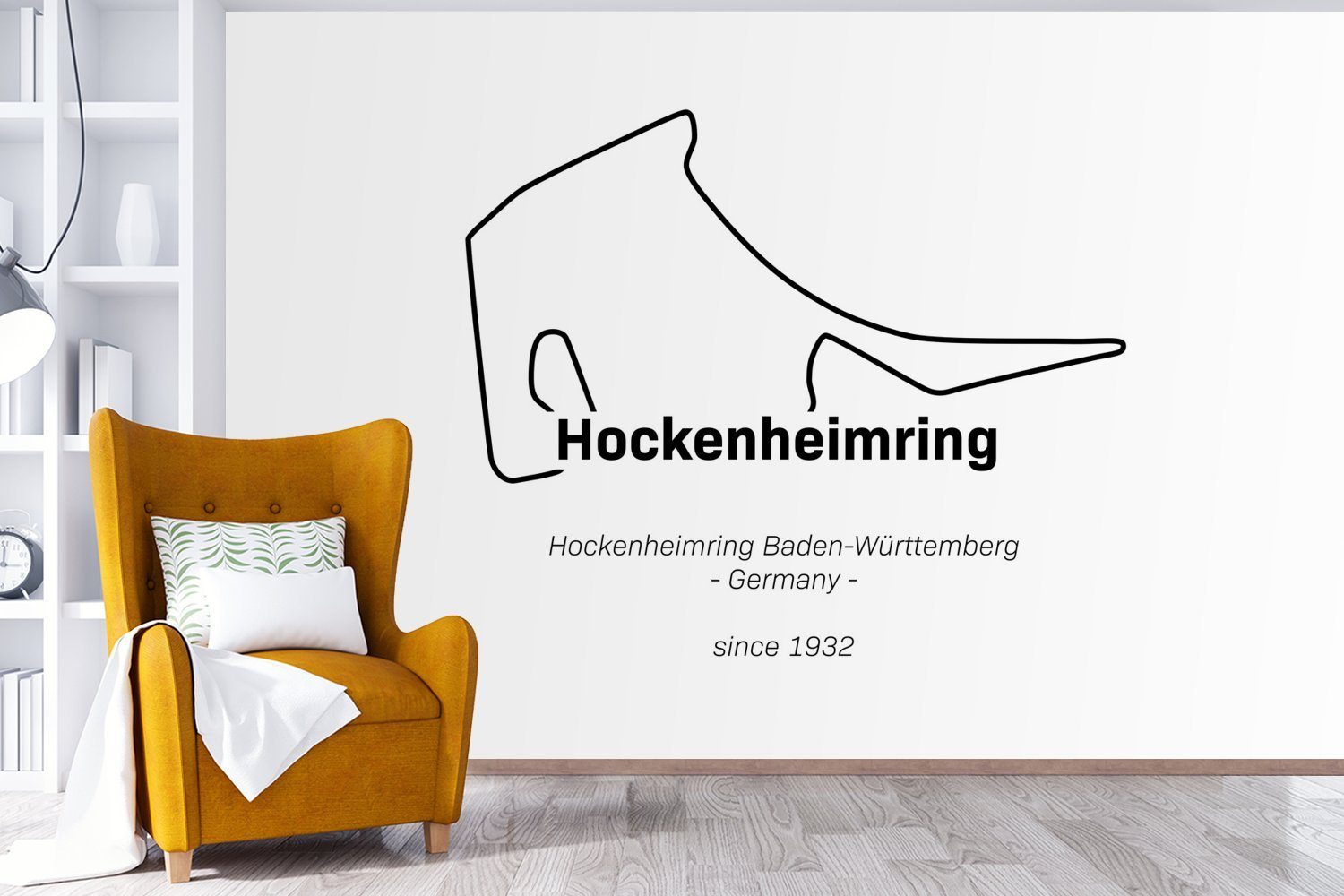 Hockenheim (6 Schlafzimmer, Vinyl Kinderzimmer, F1 - MuchoWow Fototapete Rennstrecke, - Wallpaper Matt, Tapete bedruckt, Wohnzimmer, für St),