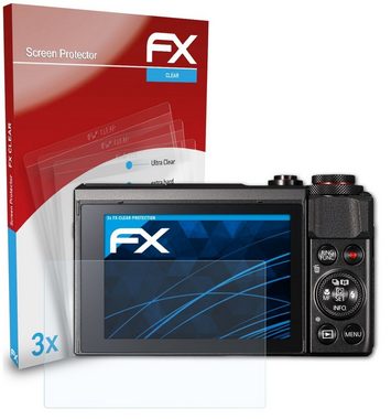 atFoliX Schutzfolie Displayschutz für Canon PowerShot G7 X Mark II, (3 Folien), Ultraklar und hartbeschichtet