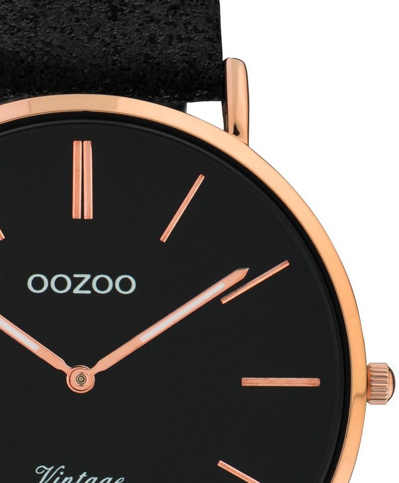 OOZOO Quarzuhr C20154, Metallgehäuse, roségoldfarben IP-beschichtet, Ø ca.  40 mm