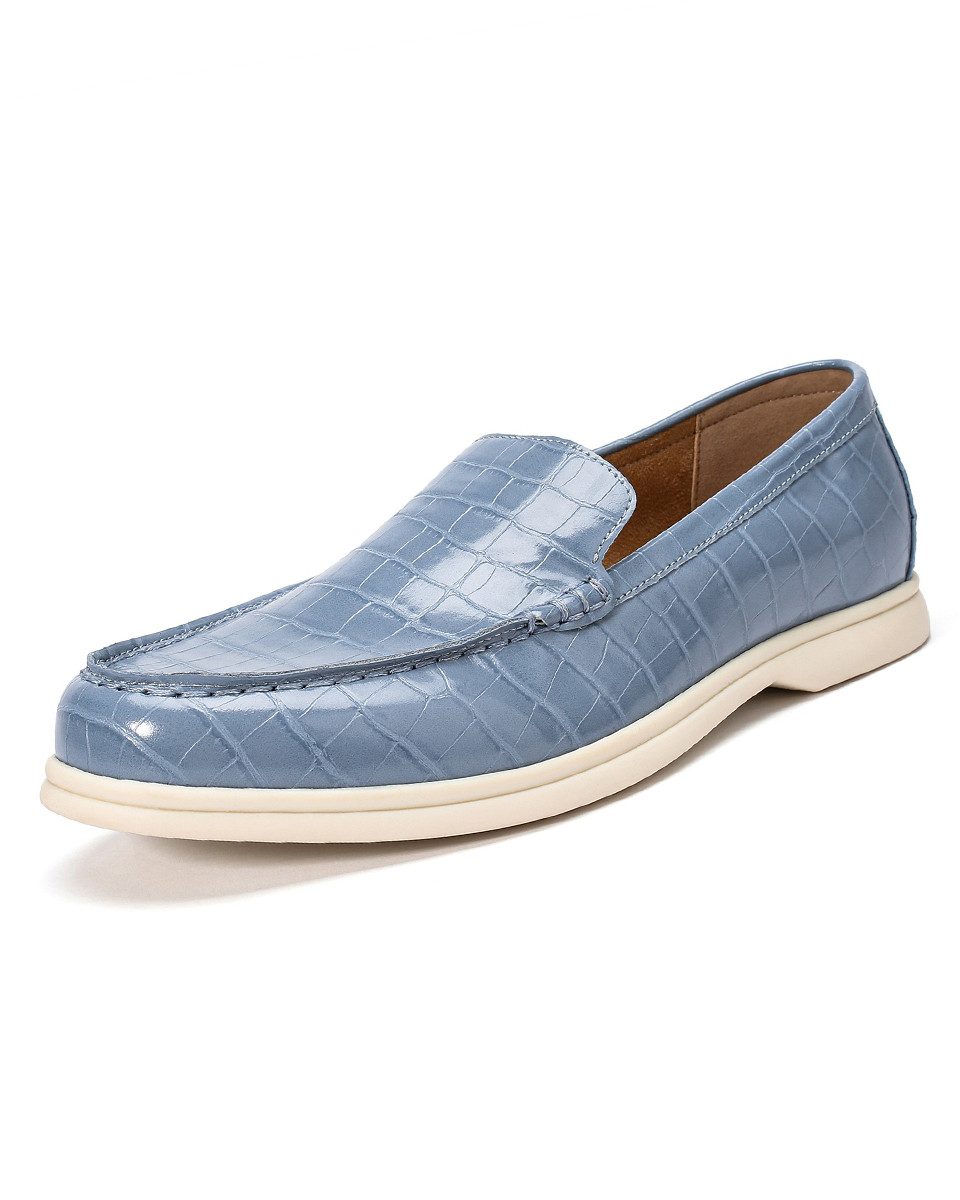 Allthemen Loafer Herren Loafers mit Kroko-Optik Bequeme Slipper für Freizeit & Business