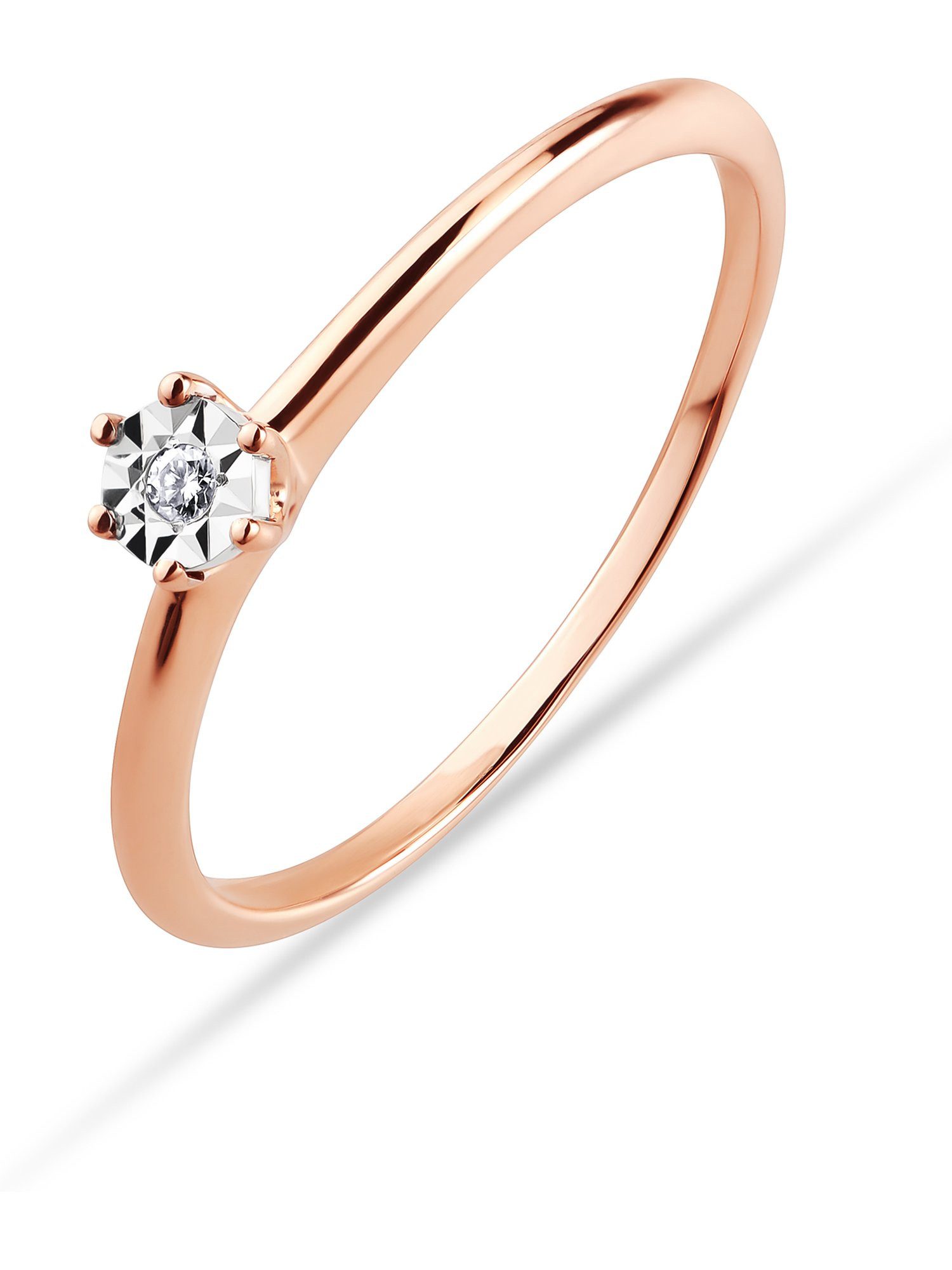 CHRIST Diamantring CHRIST Damen-Damenring 375er Roségold Diamant