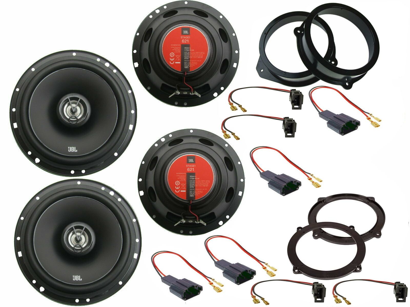 DSX JBL Boxen Set für Audi A3 8PA Bj 04-12 Tür vorn Seitenteil hinten Auto-Lautsprecher (80 W)