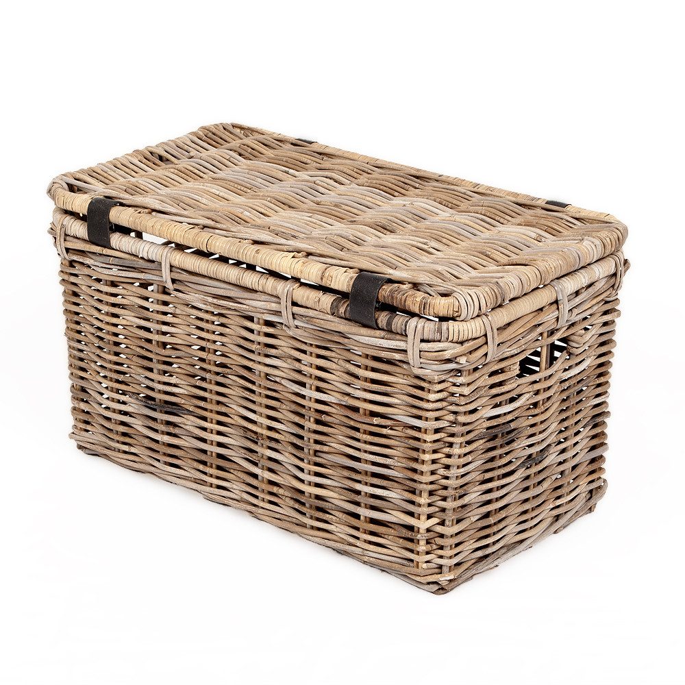 LebensWohnArt Truhe Rattan Truhe RESSY Grey ca. L70cm Couchtisch – Bild 5 von 5