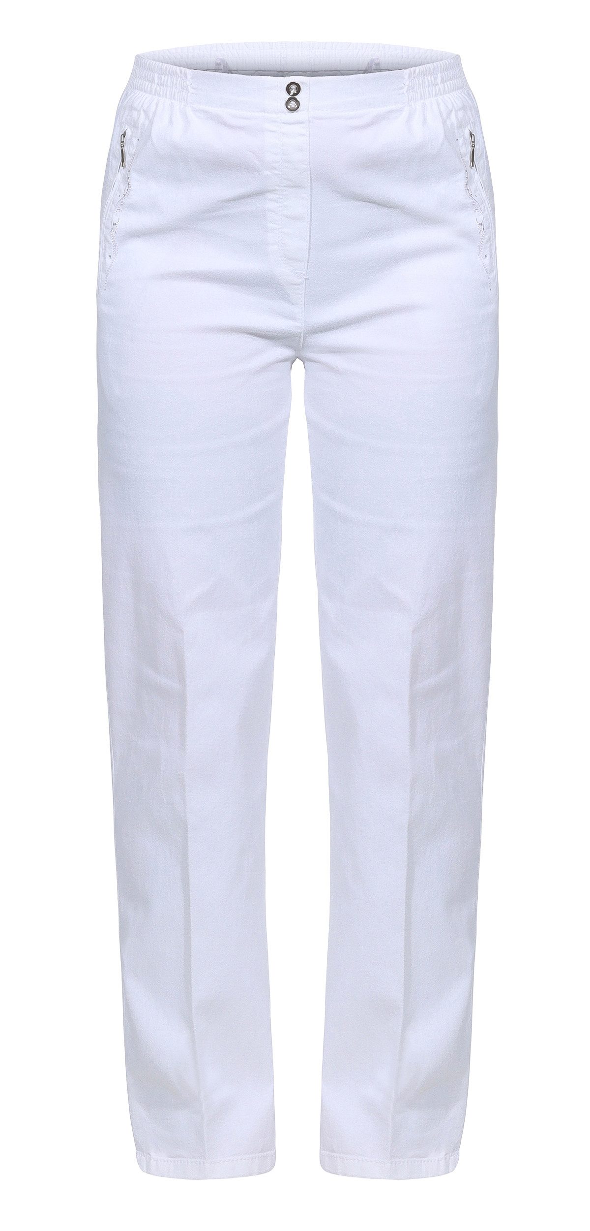 Aurela Damenmode Straight-Jeans Stretch Jeans Damen Schlupfhose Kurzgröße Jeanshose Denim mit Gummizug, Größe 36 bis 54