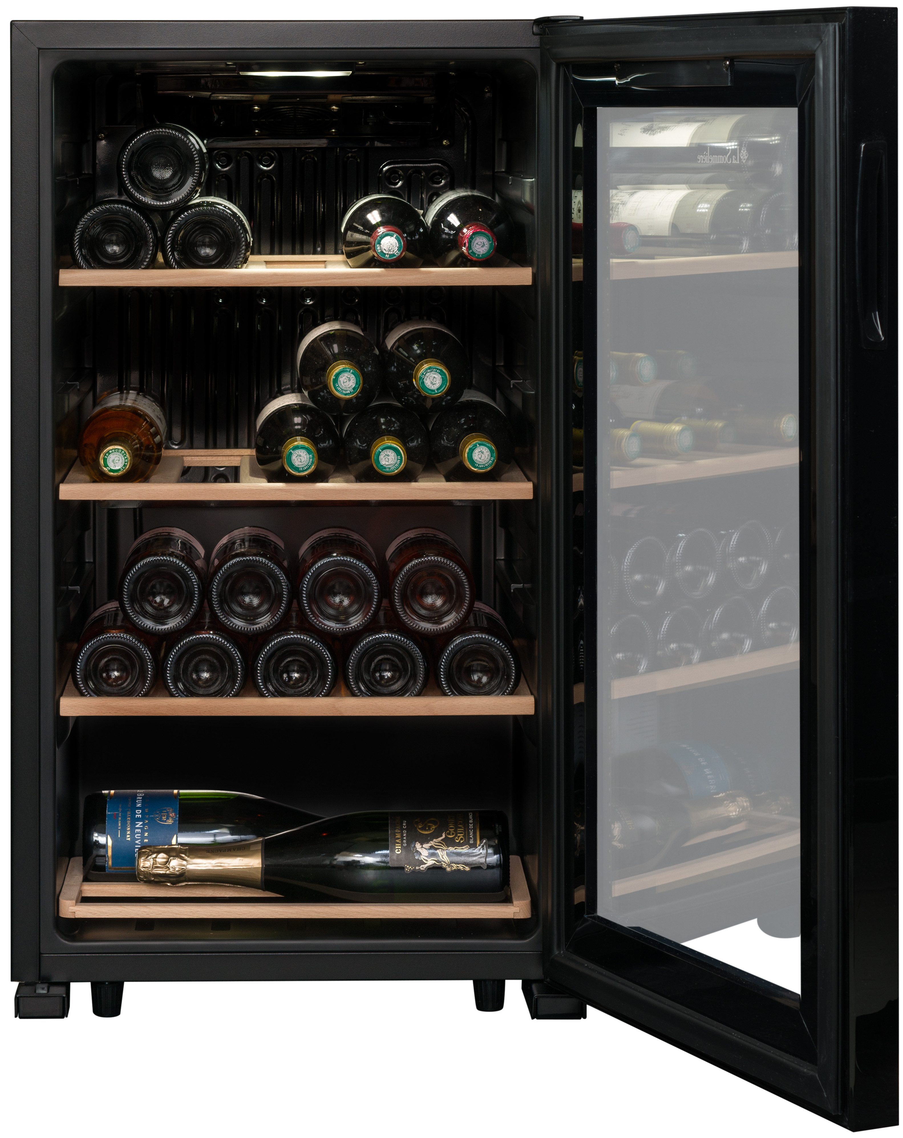 La Sommelière Weintemperierschrank LS36BLACK, für 36 Standardflaschen á 0,75l,LED-Beleuchtung, Weinkühlschrank, 37db