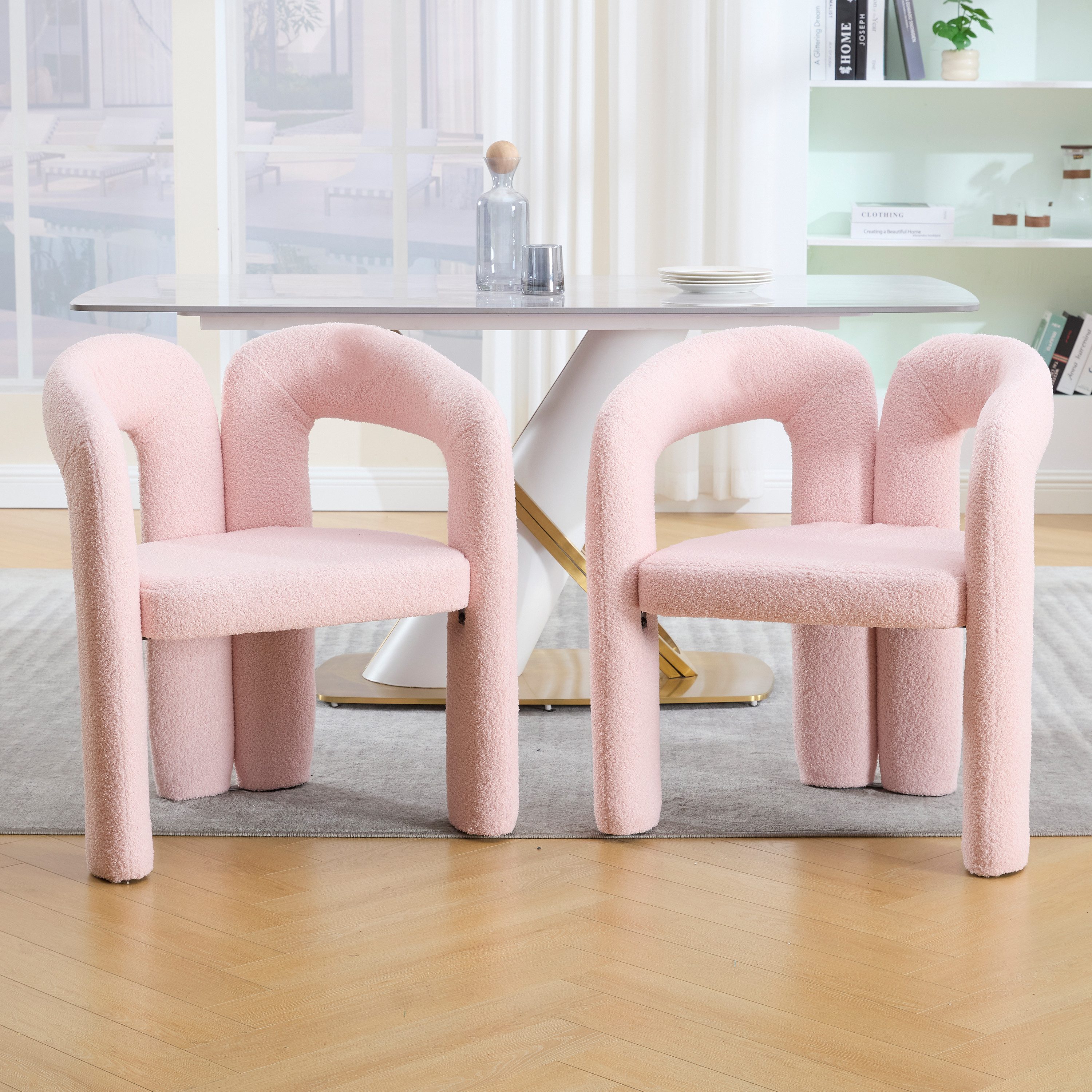 STILVORA Esszimmerstuhl Sessel mit Teddy-Flor&Rückenunterstützung,Esszimmer günstig online kaufen