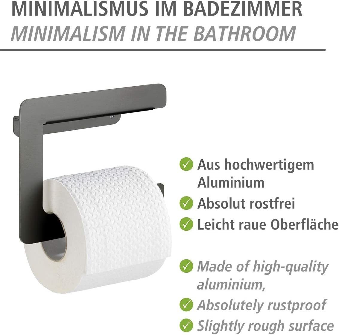 WENKO Toilettenpapierhalter, Toilettenpapierhalterm, Halter Toilettenpapier rostfreiem Aluminium