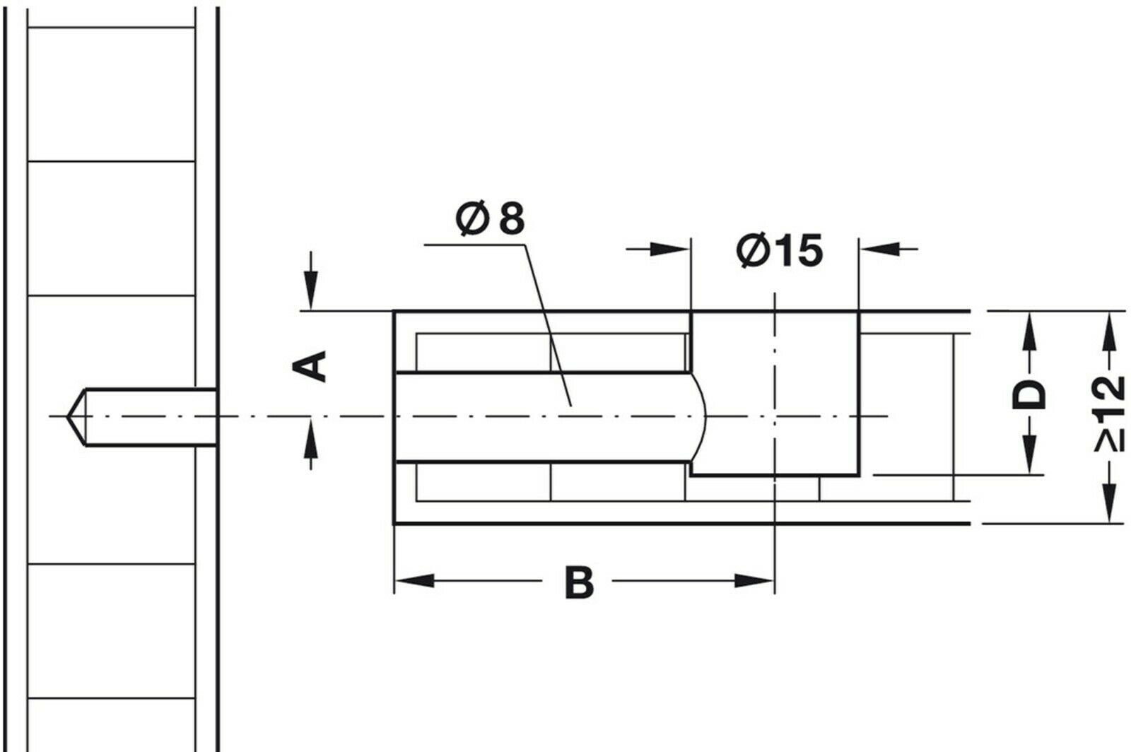 Bohrloch-Ø für Verbindungsbolzen Dübel-Set Exzenterbolzen Häfele 5mm, (4-tlg) S100