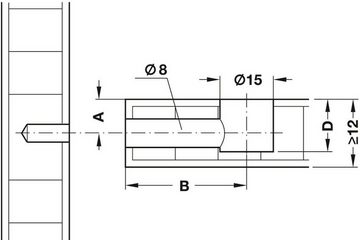 Häfele Dübel-Set Exzenterbolzen Verbindungsbolzen S100 für Bohrloch-Ø 5mm, (4-tlg)