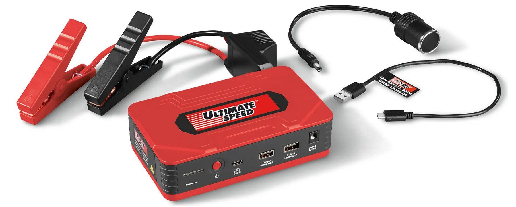 Ultimate Speed Mobile 12 V Autostarthilfe Starthilfegerät UMAP 12000 D4 (12 V), mit Powerbank