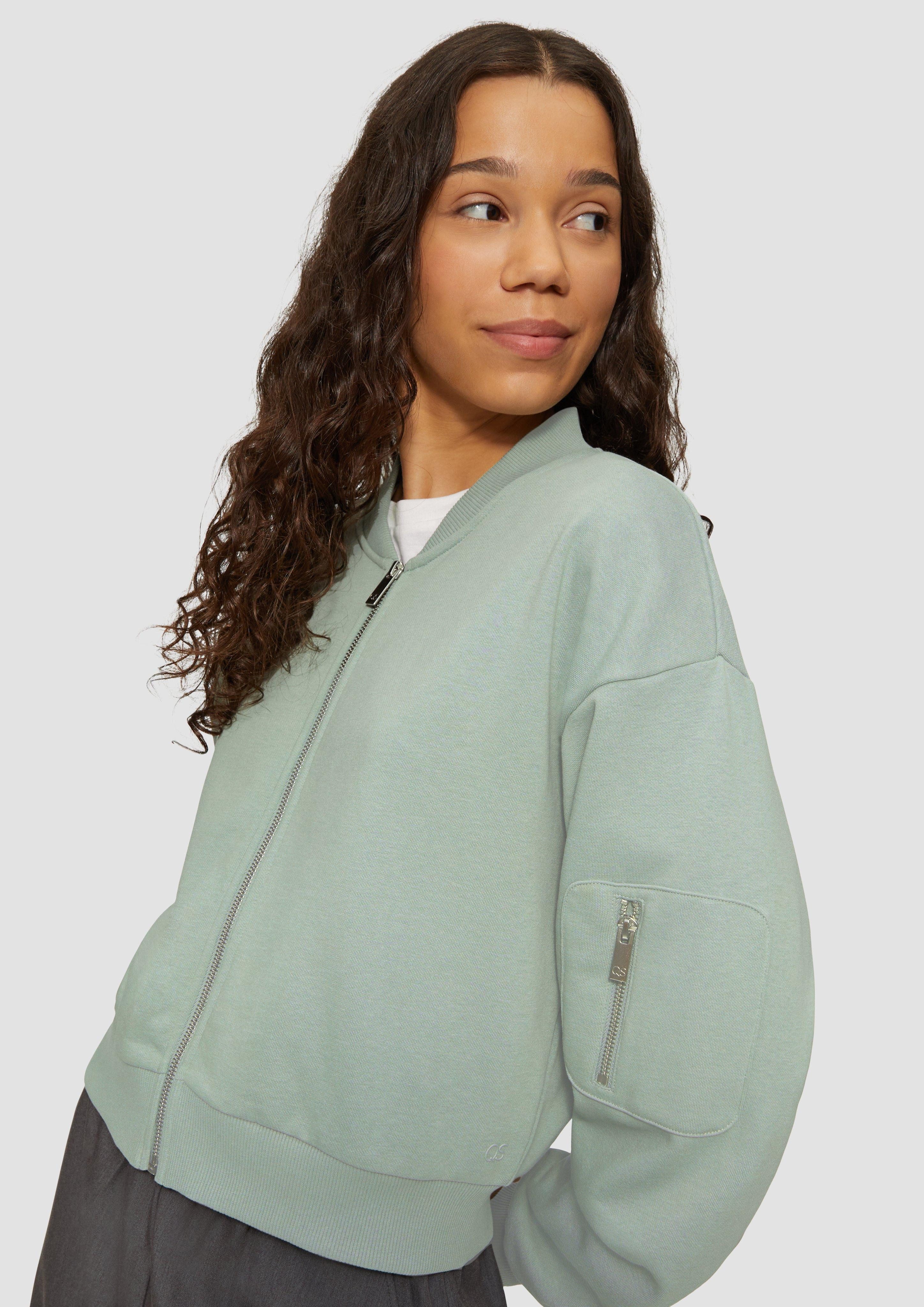 QS Sweatshirt Verkürzter Sweat-Blouson günstig online kaufen