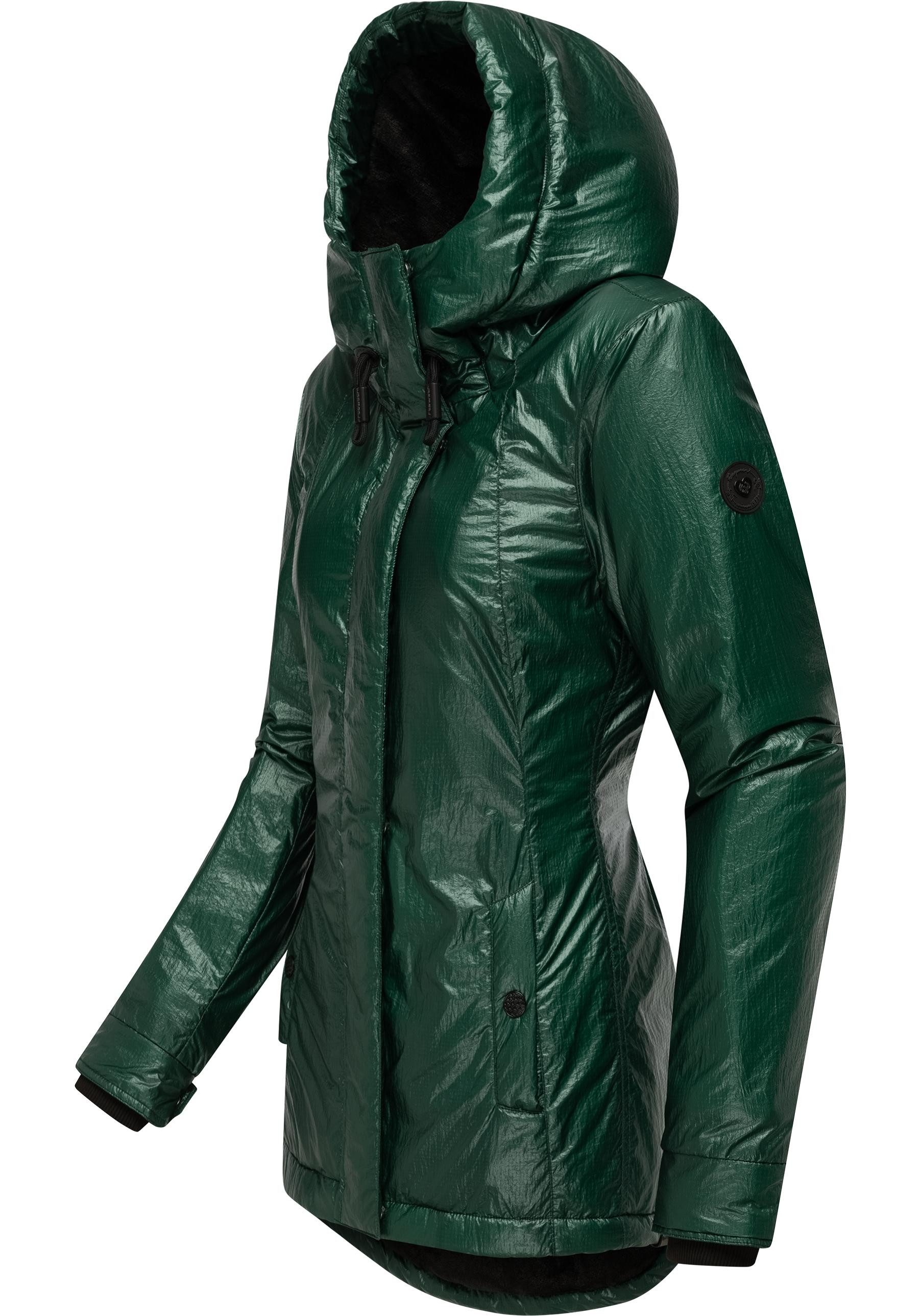 Ragwear Winterjacke Monadde Bling Glänzende warme Jacke mit Kapuze