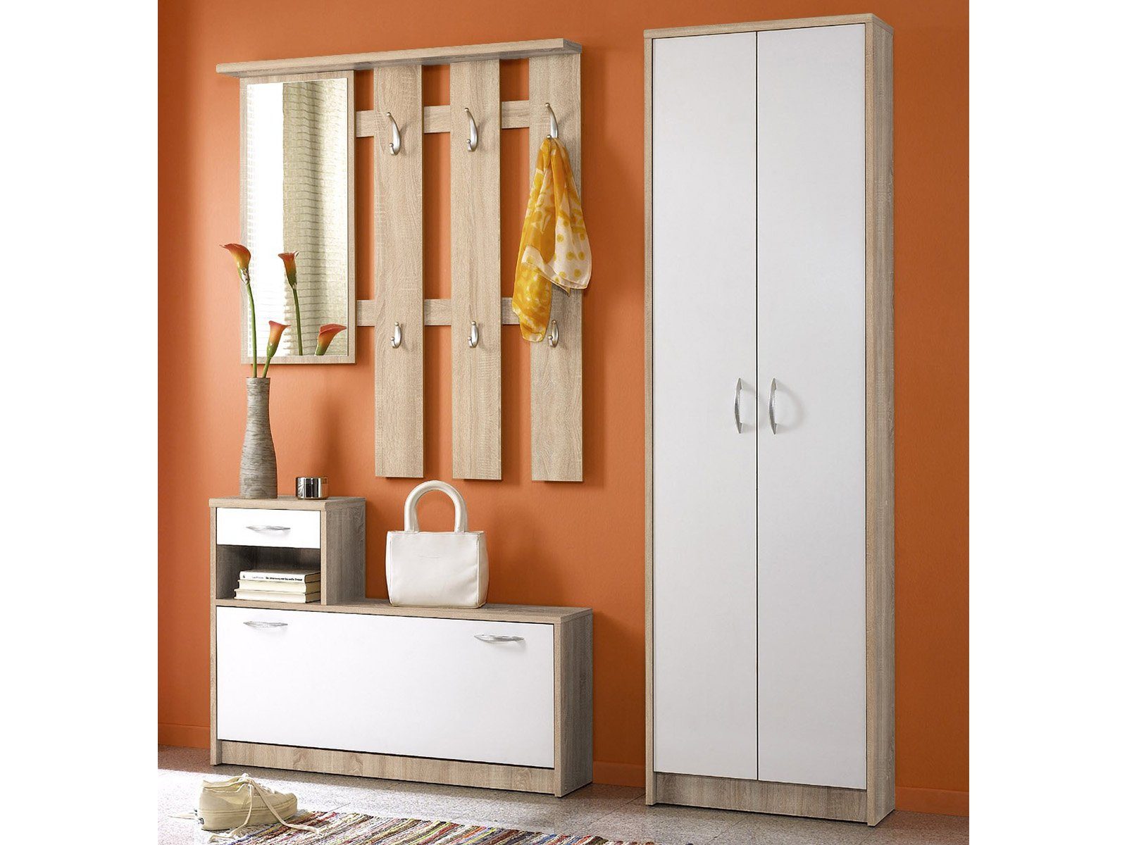 möbelando Garderoben-Set Selene, (4-St), 165 x 190 x 25 cm (B/H/T) günstig online kaufen