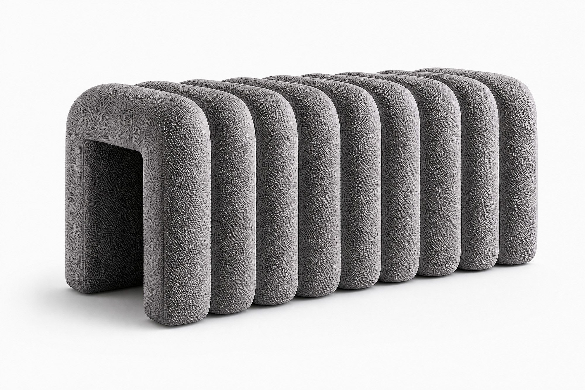 riess-ambiente Polsterbank VOGUE 95cm grau - Bouclé, Schaumstoff, Lounge, montiert, kuschelig (Einzelartikel, 1-St), Moderne Bettbank - ideal für Wohn-, Ess- oder Schlafzimmer oder Loft
