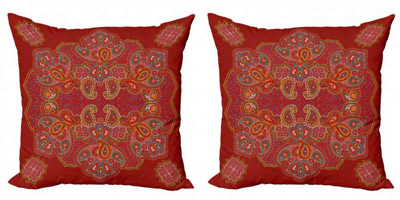 Kissenbezüge Modern Accent Doppelseitiger Digitaldruck, Abakuhaus (2 Stück), Red Mandala Persian Paisley