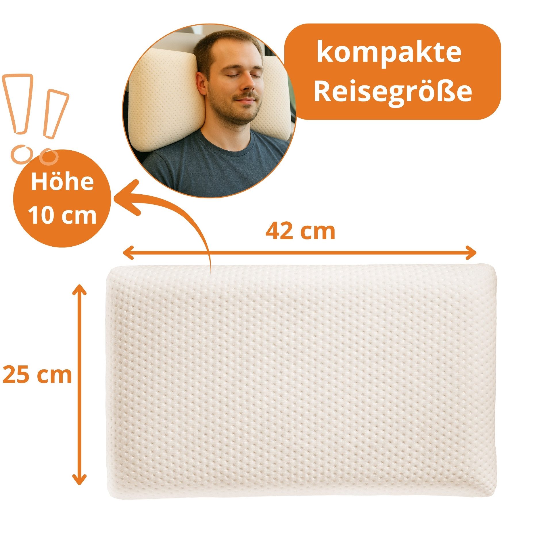 sleepling Nackenstützkissen Orthopädisches Reise- und Nackenstützkissen, Füllung: Viscoelastischer Schaum, Bezug: 100% Polyester Aloe Vera veredelt, Seitenschläfer, Rückenschläfer, Bauchschläfer, Viskoelastischer Schaum, Memory Effekt, geringe Größe für Unterwegs