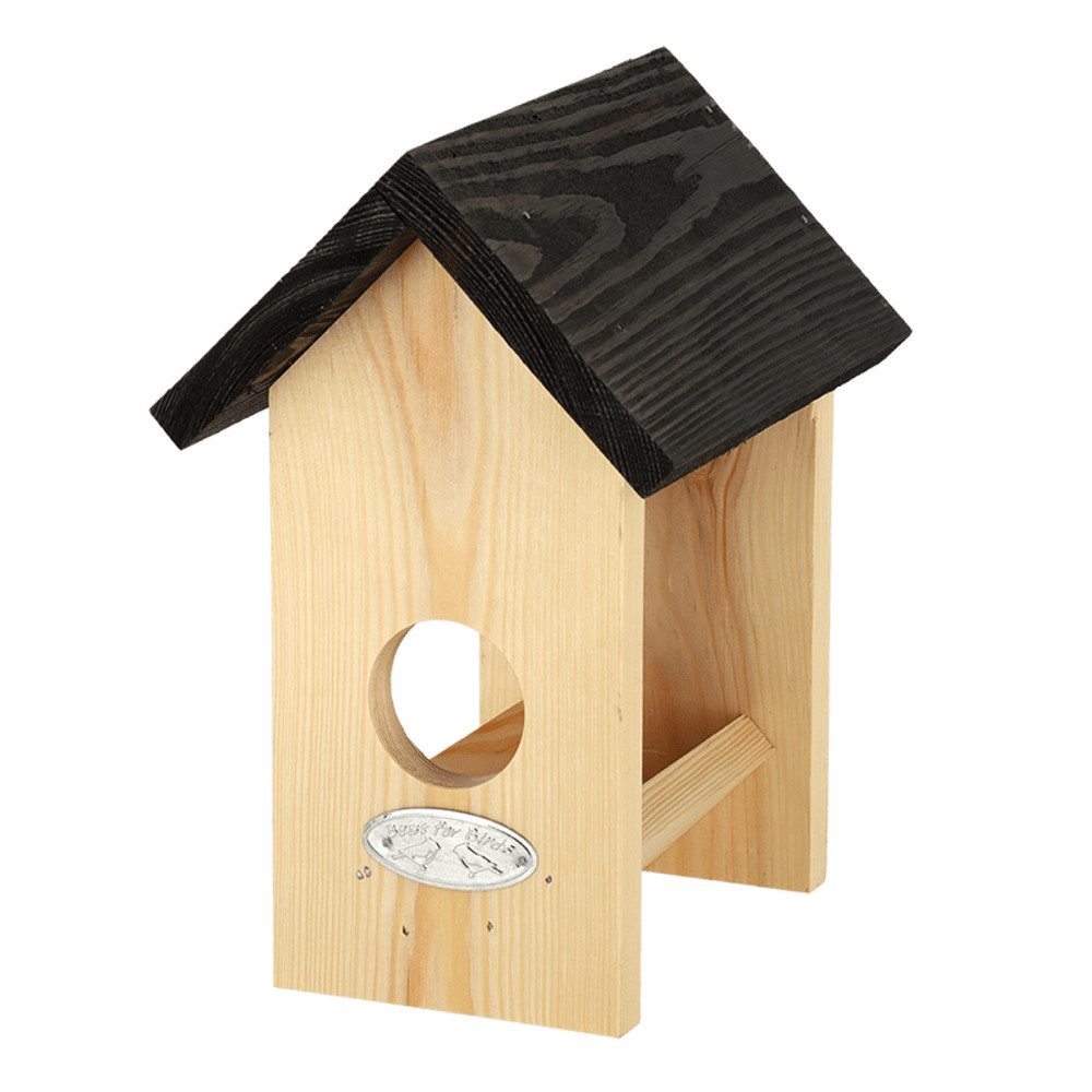 Nistkasten Selektives Vogelfutterhaus Erdnussbutter Kiefernholz Dach braun