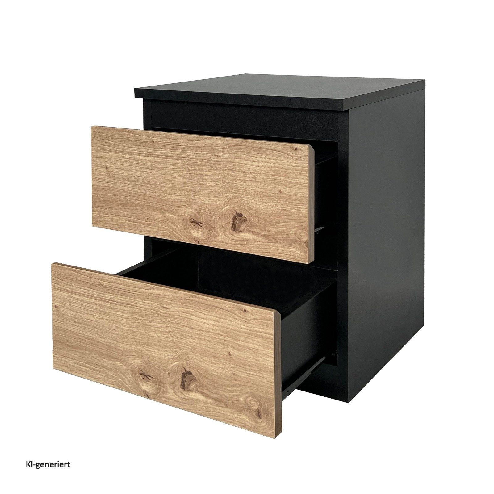 HTI-Living Nachtkommode Nachtkommode mit 2 grifflosen Schubladen (1 Stück, 1 St., 1 Nachtkommode), Nachtschrank Nachttisch – Bild 4 von 5