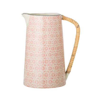 Bloomingville Milchkanne Cécile Jug, Rose, Stoneware, Wasserkrug 800ml Keramik Wasserkanne Milchkrug Milchkanne skandinavisch, rosa