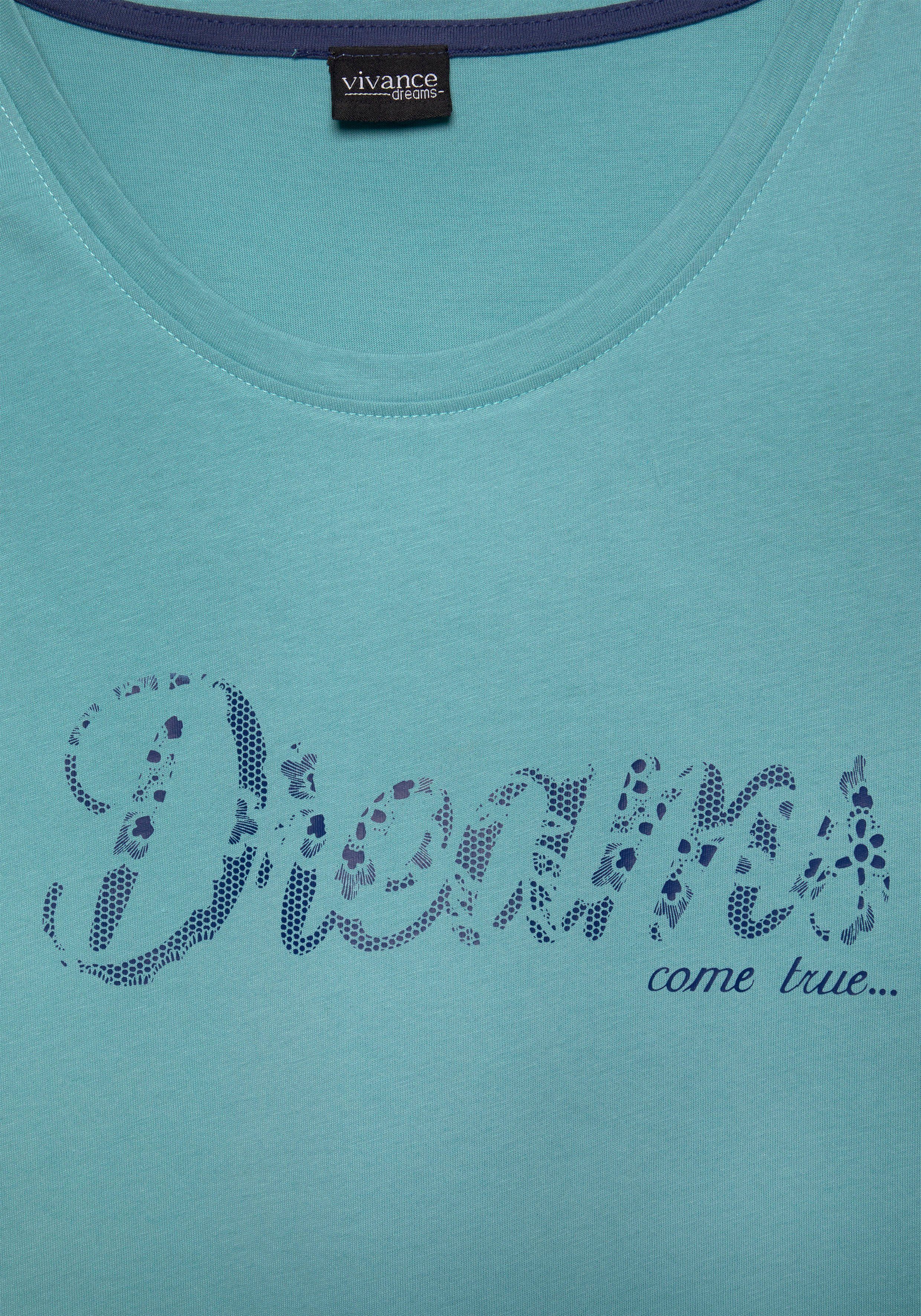 Sleepshirt dunkelblau blau, Spitzenoptik in Vivance Dreams (2er-Pack) mit Print