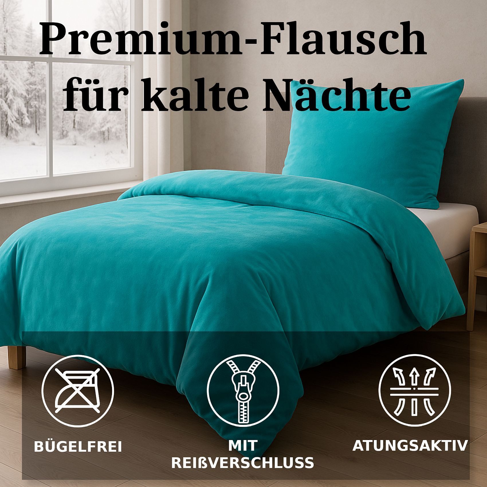 Malika Bettwäsche 200x200 + 2x 80x80 cm Cashmere Touch Bettwäsche, atmungsaktiv, Für Allergiker geeignet, pflegeleicht, angenehm weicher Stoff