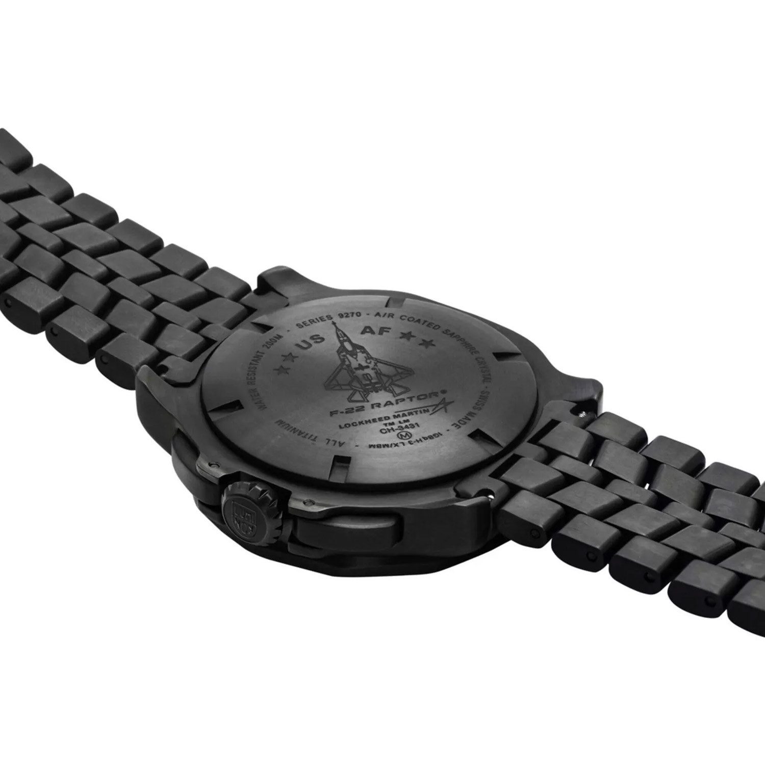 Luminox Quarzuhr XA.9272, Herrenuhr Chronograph für Piloten Titan F-22 Raptor