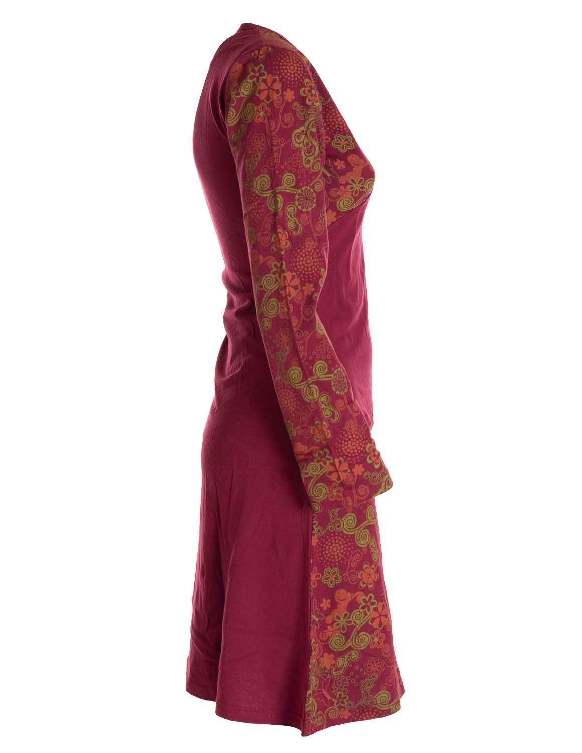Vishes Jerseykleid Asymmetrisches Langarm Jersey Kleid Damen kurz Hippie, Goa Style – Bild 5 von 5