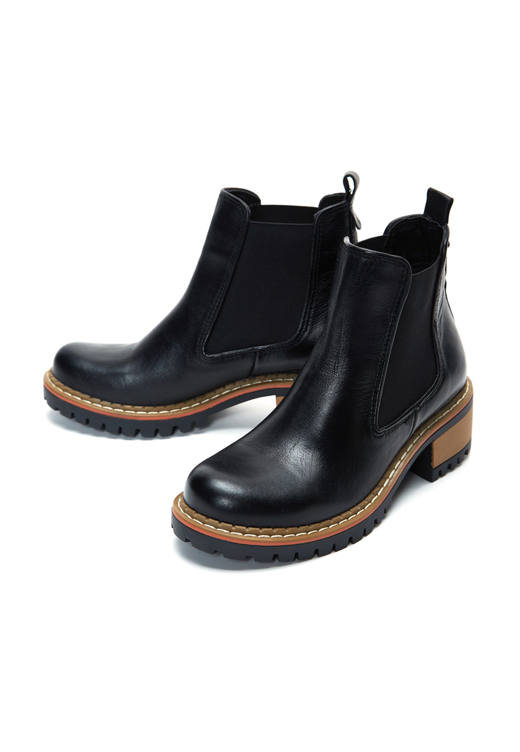 Derimod Chelsea-Stiefel aus Leder Chelseaboots Stofffutter, TPU Sohle, Absatz 3 cm