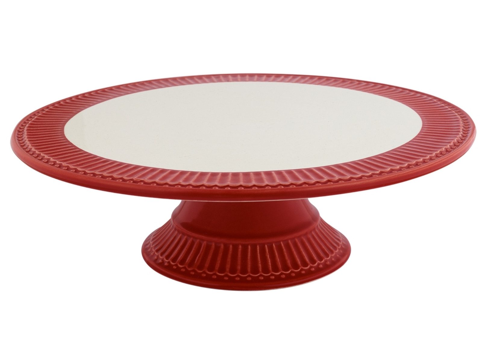 Greengate Servierplatte Alice Kuchenplatte red 28 cm, Stoneware, (Kuchenplatten)