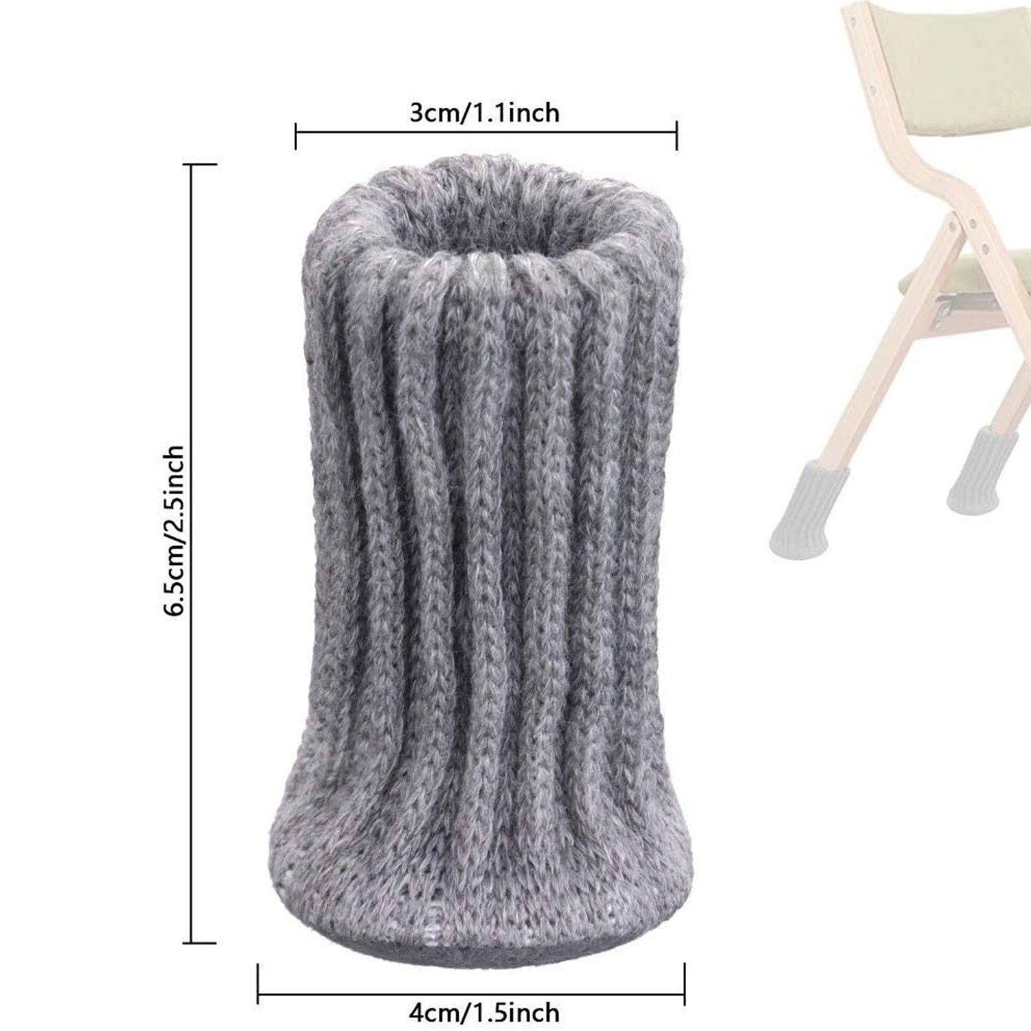 TUWENA Tischbein 24 Stück Stuhlbeinsocke Möbel Socken mit Fühlte Pads, Schutz Stuhl