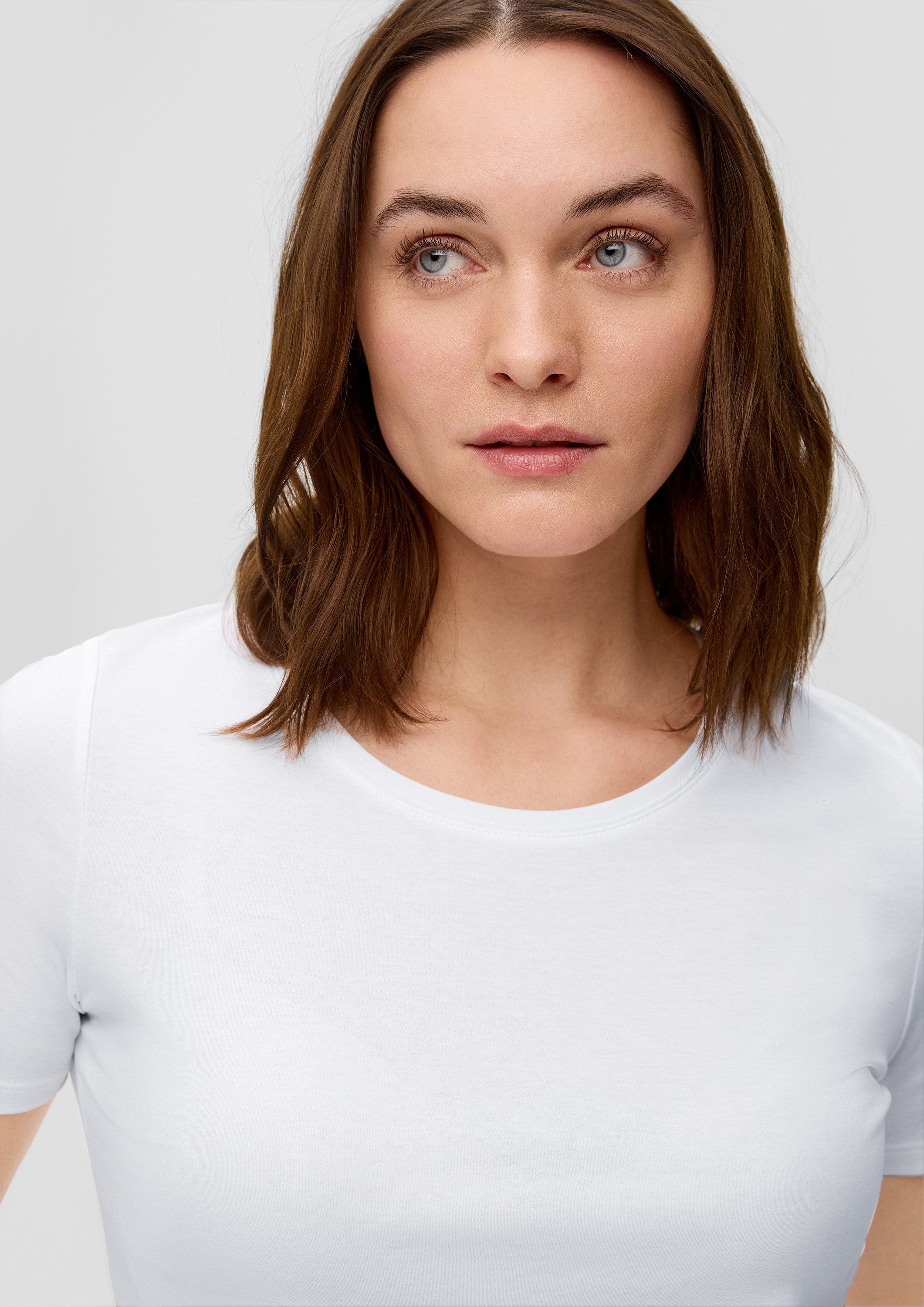 s.Oliver Kurzarmshirt T-Shirt Jerseyshirt mit Rundhalsausschnitt
