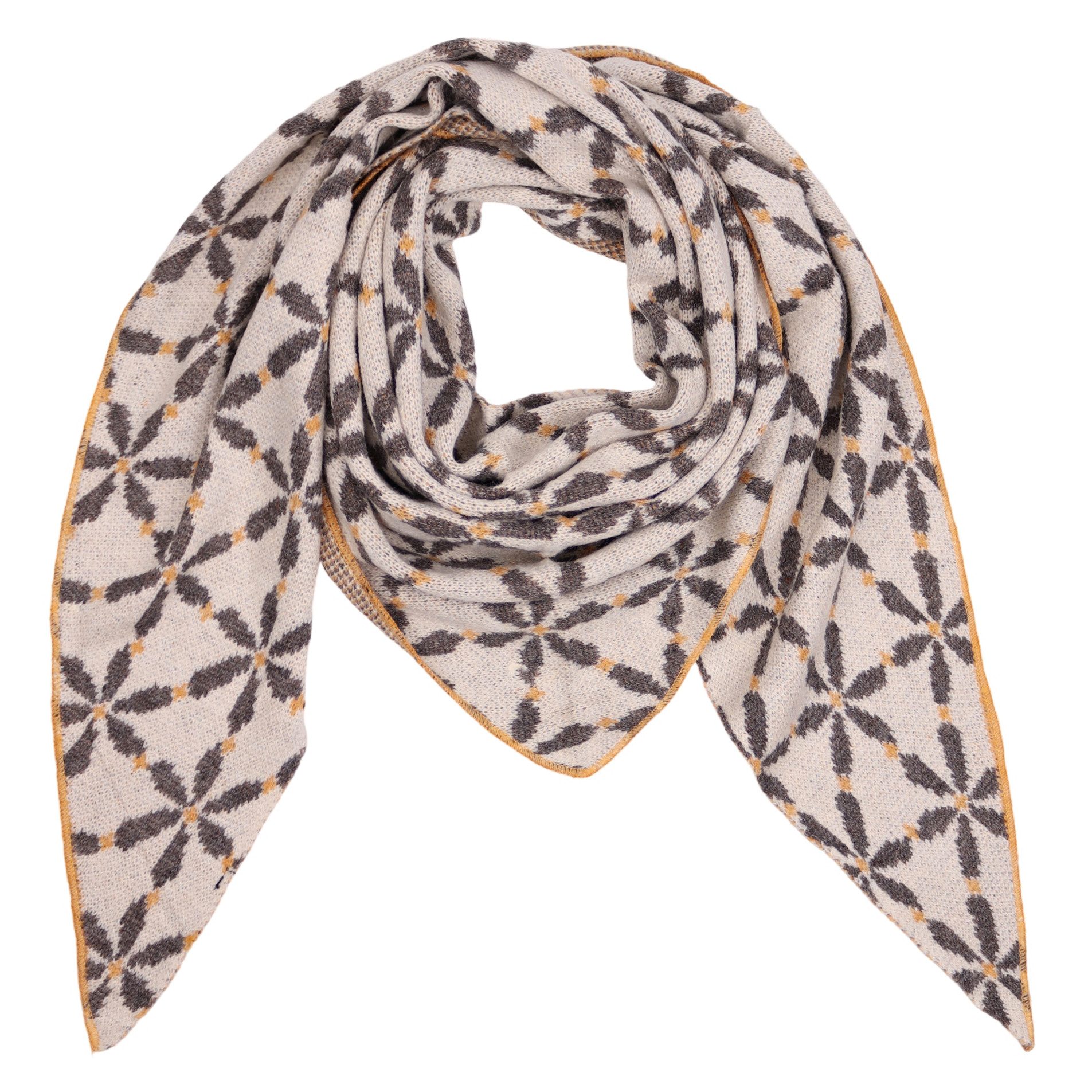 MIRROSI Dreieckstuch kuschliger und warmer Dreiecksschal ca.200x85 cm, (Blumen Muster; ca. 225 Gramm; Neue Kollektion Herbst/Winter 2025), Trendiges Blumen-Design, wärmend & weich