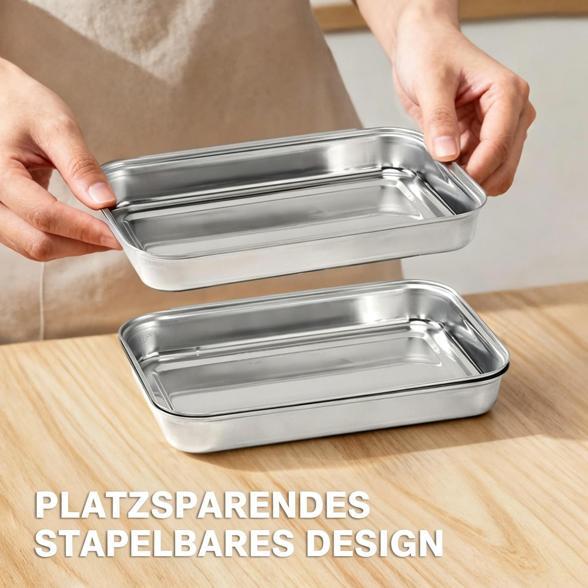 Kityhome Panierschale Set 3-teilig Edelstahl Panierpfannen Backofenfest Panierset, Edelstahl, (Set), 3-teilig Breading-Pfannen,platzsparend,mehlieren / panieren