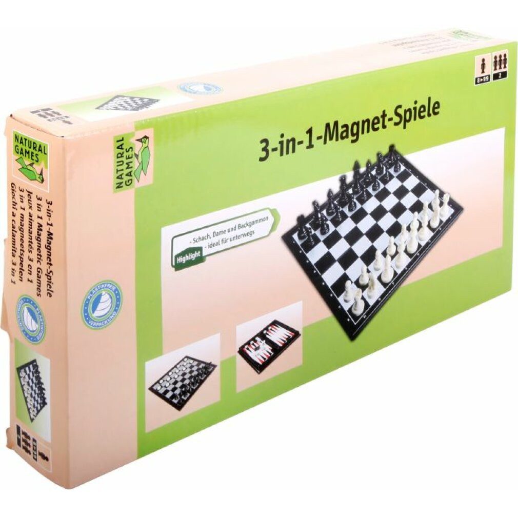 Vedes Spiel Natural Games 3 in 1 Magnetspiel