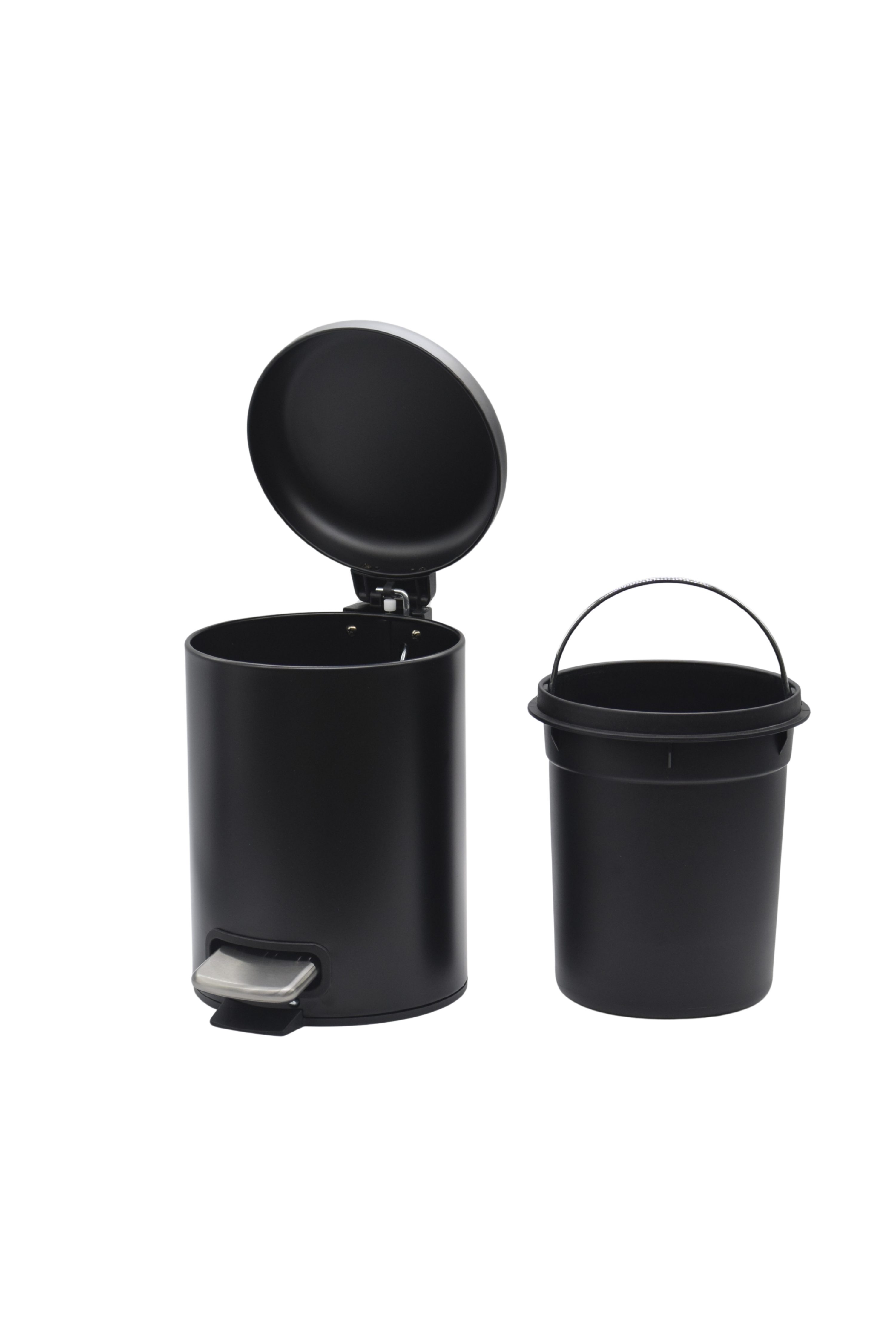 Euroshowers GmbH Kosmetikeimer Classic Schwarz 3 l mit Inneneimer, mit Pedal und soft-close Deckel