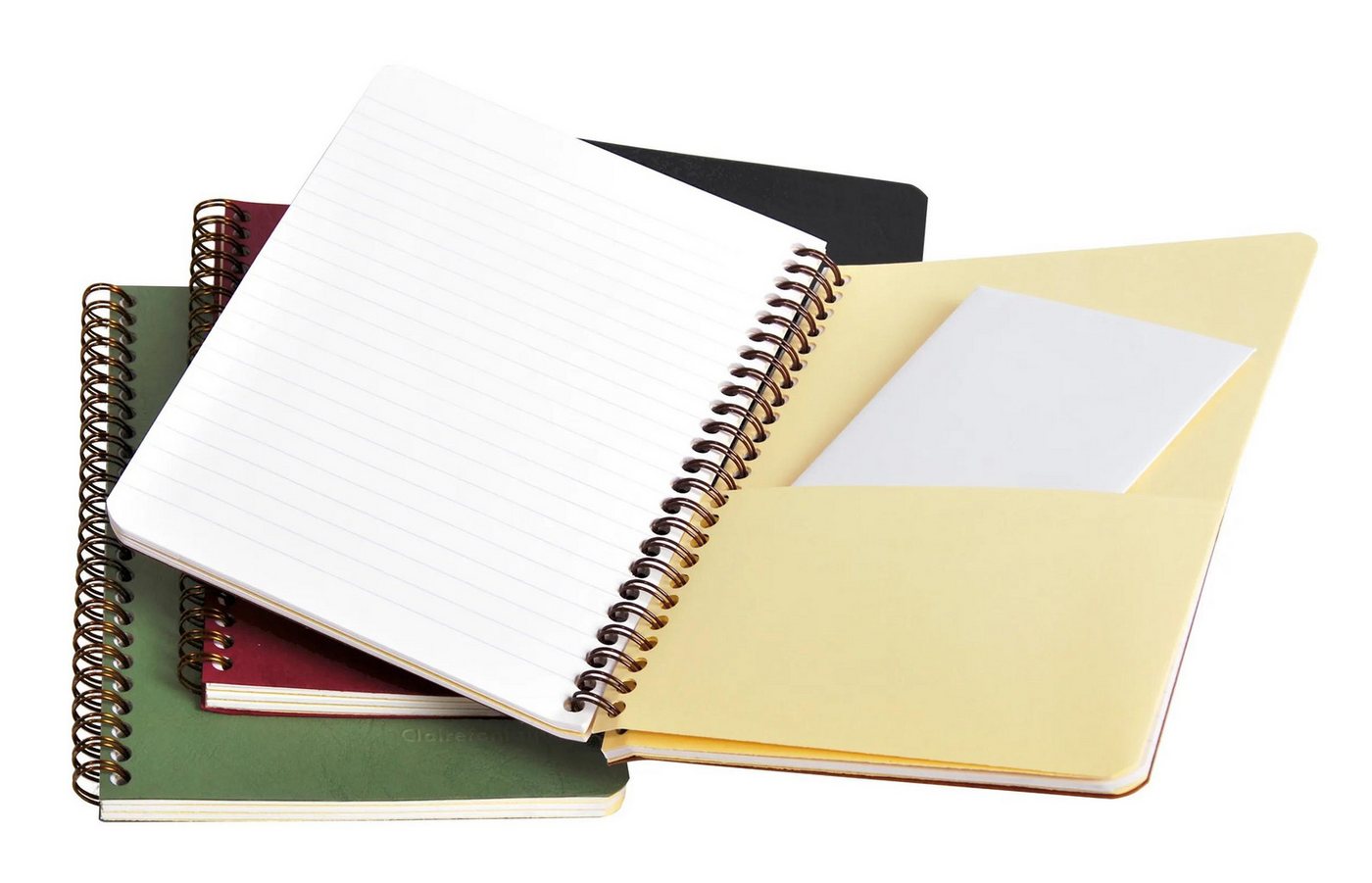 Thumbnail - CLAIREFONTAINE Notizbuch 5x Spiralbuch Age Bag Innentaschen A5 liniert 60 Bl Grün 785663C, Linicolor, Age Bag und Europa