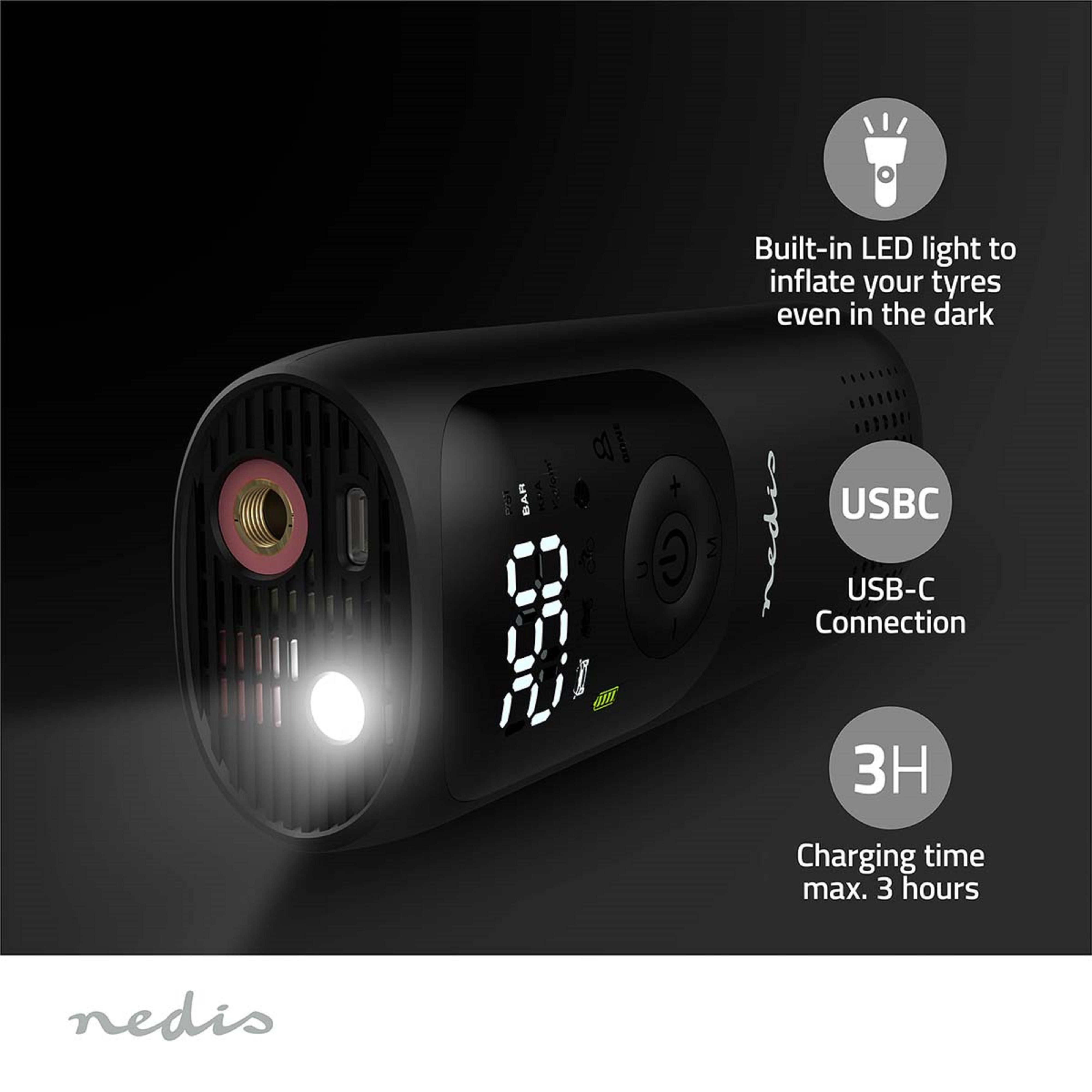 Nedis Akku-Handkompressor PAAC10BK